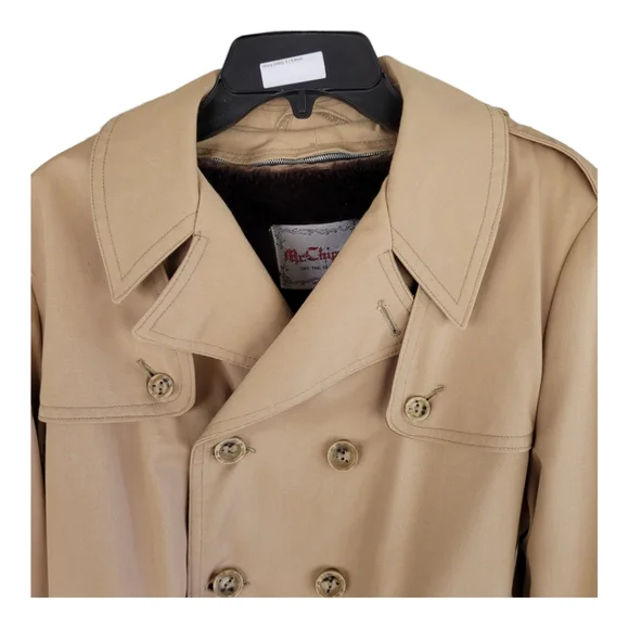 Mr. Chips vintage men's classic trench coat with Removable fur lining - Picture 4 of 14